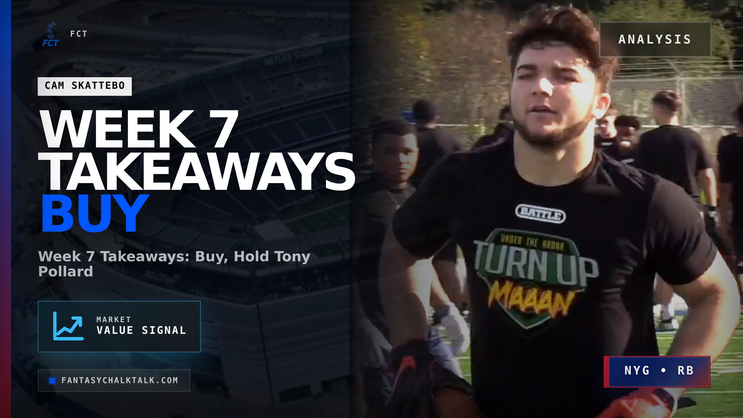 Week 7 Takeaways: Buy Cam Skattebo, Hold Tony Pollard